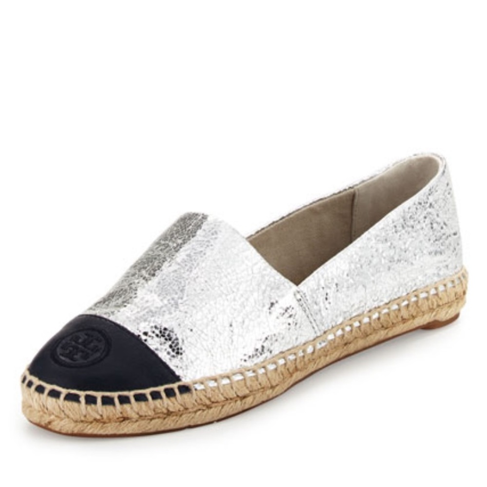 Tory Burch Metallic Colorblock Espadrilles, Size 6 - Picture 3 of 16